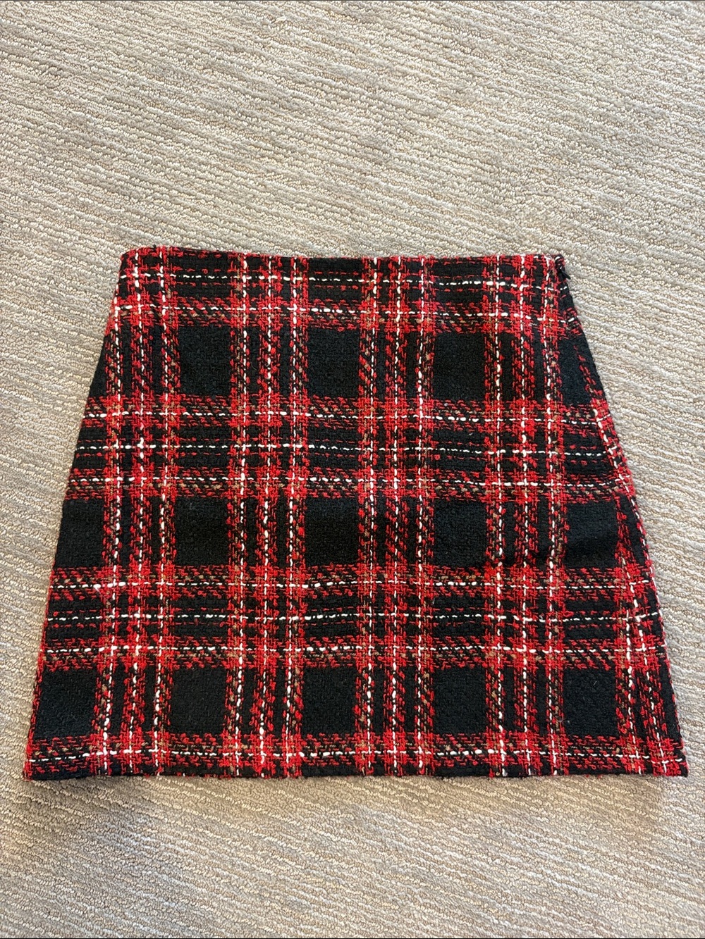 LOFT Tweed Plaid Mini Skirt